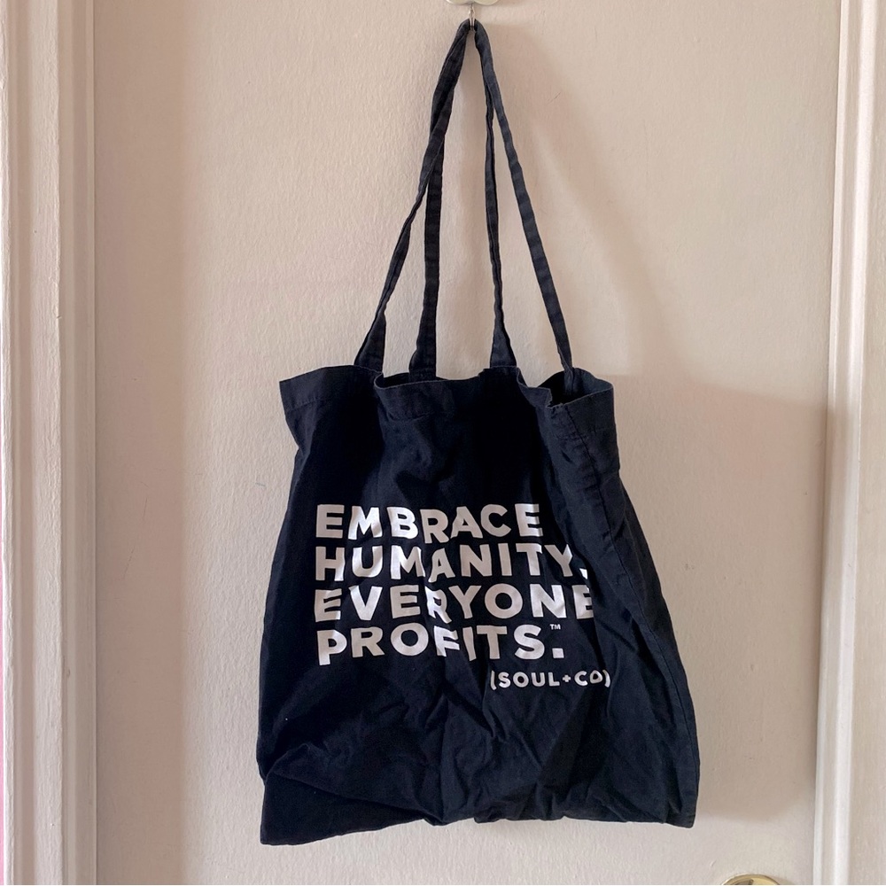 Black Lightweight “Embrace Humanity Everyone Profits” Tote Bag